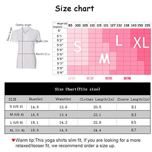 Women Slim Yoga Shirts Short Sleeve Activewear Mesh Splicing Moisture Wicking Workout Running Tops (Light Pink Short, L)