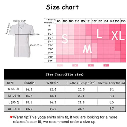 Image of Women Slim Yoga Shirts Short Sleeve Activewear Mesh Splicing Moisture Wicking Workout Running Tops (Light Pink Short, L)