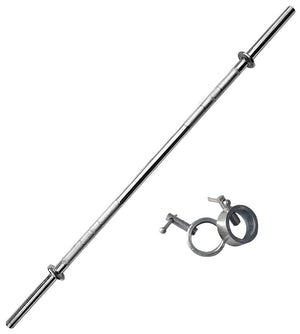 Aurion Solid Chrome 26 mm Thickness Barbell Bar (3 feet, 4 feet 5feet, 6 feet 7 feet) Standard Straight Weight Bar with 2 Locks (6 FEET (26 MM))