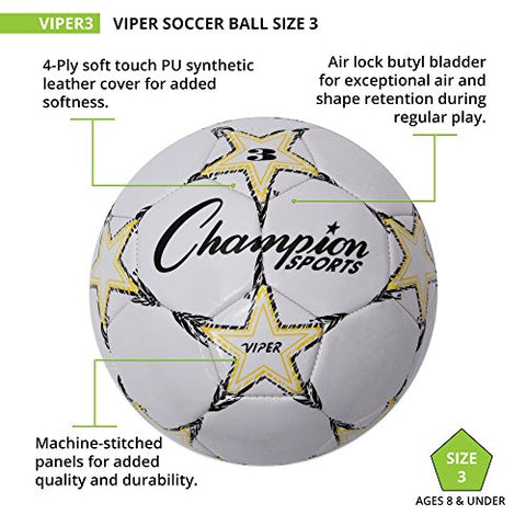 Image of Champion Sports Viper Soccer Ball, Size 3