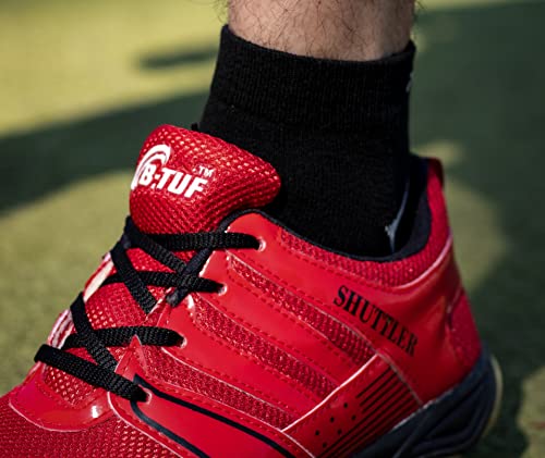 B-TUF Men's Red Badminton Shoes - 6 UK
