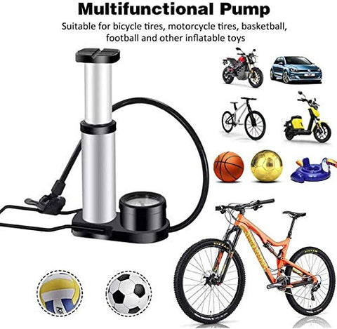 Image of QTOX Portable Mini Bike Pump/Cycle Foot Pump Foot Activated with Pressure Gauge Floor Bicycle Bikes Pump & Cycle Pump Bicycle Tire Pump
