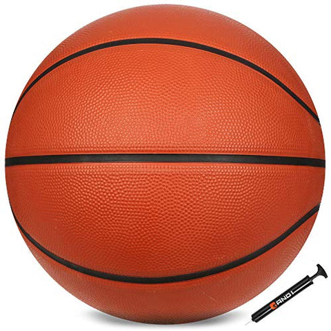 Image of AND1 Xcelerate Rubber Basketball (Deflated w/Pump Included): Official Regulation Size 7 (29.5‚) Streetball, Made for Indoor/Outdoor Basketball Games, Orange Classic