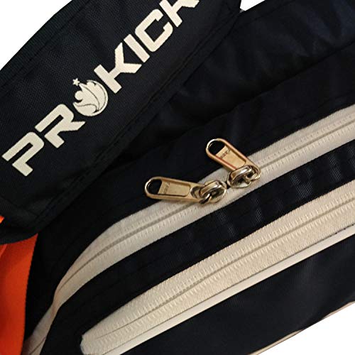 Prokick Neon Series 900D Polyester Nylon Badminton Kitbag with Double Zipper Compartments - Navy/Neon Orange