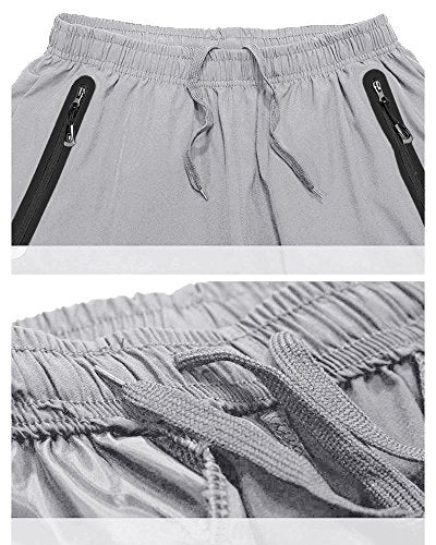 BIYLACLESEN Men's Sportswear Running/Training Shorts with Zip Pockets