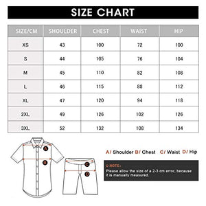 Men's Floral 2 Piece Tracksuit Short Sleeve Top and Shorts