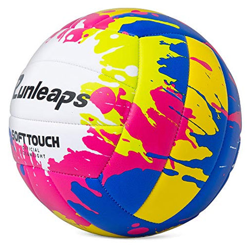Image of Beach Volleyball Official Size 5 - Runleaps Soft Waterproof Volleyball Sand Sports PU Ball for Indoor, Outdoor, Pool, Gym, Training