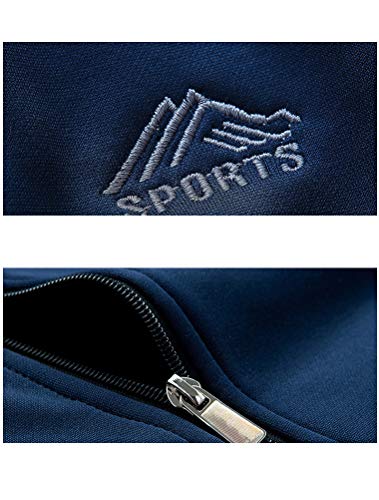 PASOK Men's Casual Tracksuit Long Sleeve Full Zip Running Jogging Sweatsuit Athletic Sports Set Light Gray S