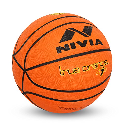 Nivia True Orange Rubber Basketball ( Size: 7, Color : Orange, Ideal for : Training/Match )