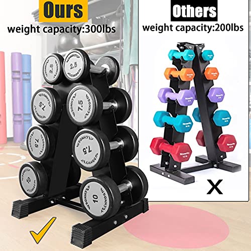 Uprimu A-Frame Dumbbell Rack，4 Tier Weight Rack for Dumbbells, Rack Stand Dumbbell Weight Storage for Home Gym (300-Pound Weight Capacity)
