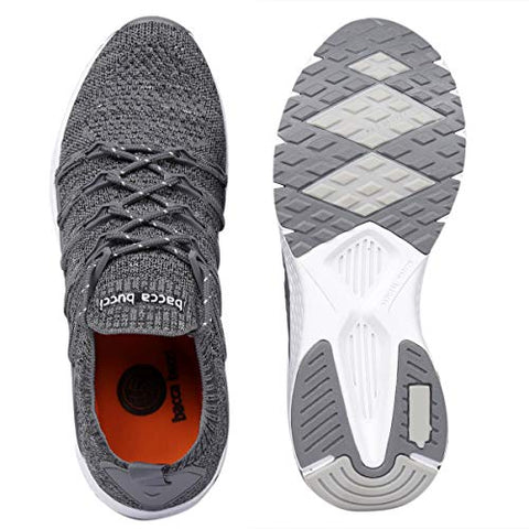 Image of Bacca Bucci® Men's Stella Comfortable Running Shoes with Adaptive Smart Cushioning 5 in 1 uni-Moulding Technology Professional Non Slip Sneakers for Walking, Tennis, Fitness & Gym-Grey