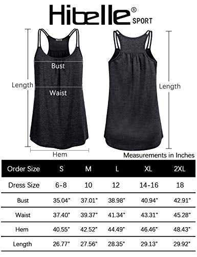 Hibelle Sport Tank Tops for Women, Fashion Summer Workout Yoga Top Racerback Running Exercise Tanks Shirts Tennis Gym Athletic Clothes Active Wear Outfits Blue Pattern Large