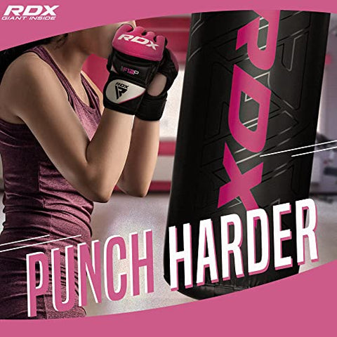 Image of RDX Women's MMA Gloves Grappling Martial Arts Sparring Punching Bag Cage Fighting Maya Hide Leather Mitts Combat Training