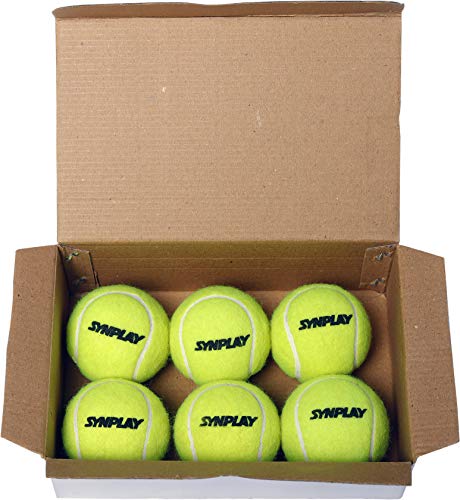 SYNPLAY SS00160 Rubber Cricket Tennis Ball, Size Standard (Yellow, Fluorescent)
