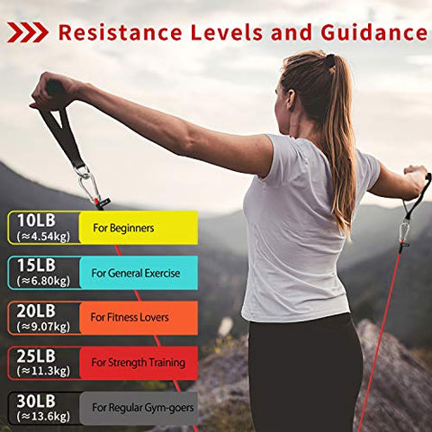 Image of PROIRON Resistance Bands Set, Exercise Resistance Bands Men Women, Resistance Bands with Handles, Fitness Resistance Tubes, Door Anchor, Workout Bands Outdoor, Home Gym Training Equipment