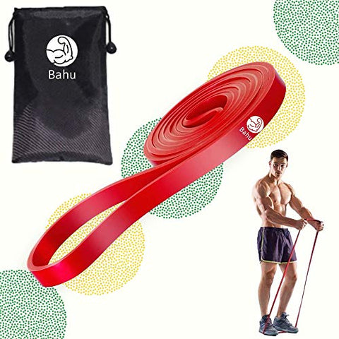 Image of Bahu Premium Pull up Assist Resistance Bands with Carry Bag for Exercise| Gym | Best for Power Workout-Yoga Stretch Mobility for Men and Women (Red )