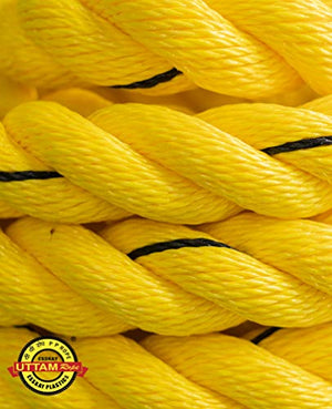 ESSKAY UTTAM Rope Black/Yellow Exercise Battle Rope,1.5 INCH Thick/Small Length 20 Feet/Light Weight 4 Kgs,ONLY for Beginners and Light Exercise