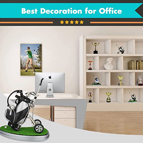 Image of 10L0L Golf Pens with Golf Bag Holder Novelty Gifts with 3 Pieces Aluminum Pen Office Desk Golf Bag Pencil Holder for Men Fathers Day Golf Souvenirs Unique Gifts For Golfer Fans Coworker s