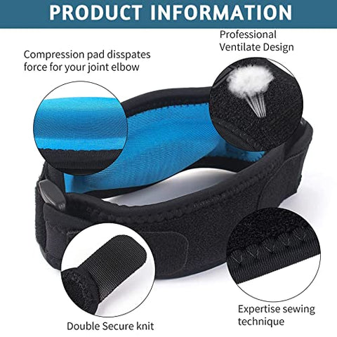 Image of Nasmodo® Tennis elbow support strap for men and women gym workout and elbow brace strap, elbow pads protector with Compression Pad,elbow support for badminton (1 pc)