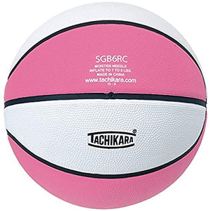 Tachikara Top Grade Rubber Basketball, Size 6, Pink/White