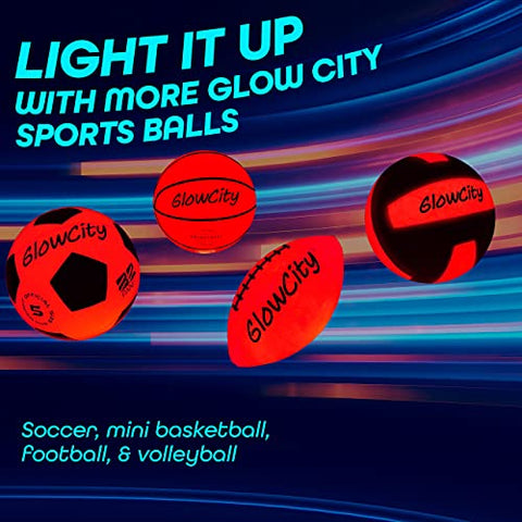 Image of GlowCity LED Light-Up Basketball – Size 6, 28.5-inch, Official Size Women’s Basketball, Good for Pre-Teens Too – Impact Activated Glow-in-The-Dark, Nylon Wound Durability, Batteries Included