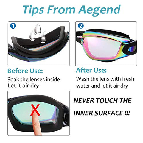 Image of aegend 2 Pack Swim Goggles, Swimming Goggles No Leaking Anti Fog UV Protection Crystal Clear Vision Triathlon Swim Goggles with Free Protection Case for Adult Men Women Youth Teens, 10 Choices