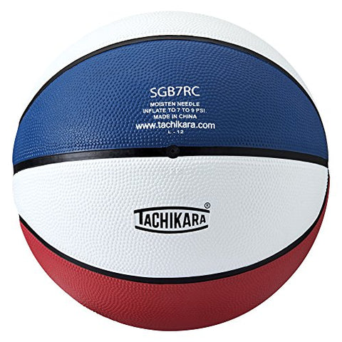 Image of Tachikara SGB-6RC Rubber Basketball (Intermediate Size, Red, White & Blue)