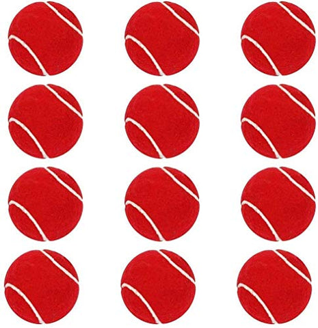 Image of Light Weight Cricket Tennis Ball Red (Pack of 12)