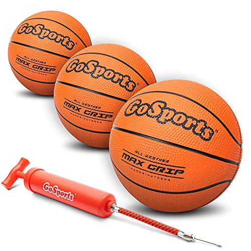 GoSports 5" Mini Basketball 3 Pack with Premium Pump - Perfect for Mini Hoops
