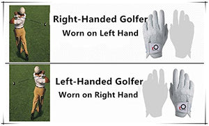 FINGER TEN Men Golf Glove Rain Grip Left Hand Right Value 6 Pack, Fit Hot Wet Weather, Size Small Medium Large XL (25=M/Large Black Right)