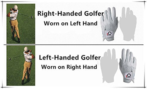 Image of FINGER TEN Men Golf Glove Rain Grip Left Hand Right Value 6 Pack, Fit Hot Wet Weather, Size Small Medium Large XL (25=M/Large Black Right)