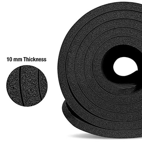 Image of MuscleXP Yoga Mat (10 mm) Extra Thick NBR Material for Men and Women, Exercise Mats with Carrying Strap for Workout, Yoga, Fitness, Pilates (Black)