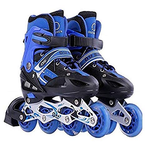 Toy Arena Adjustable Size Inline Skates with LED Flash Light On Wheels for Kids (Age 10 to16 Years) (Color May Vary)