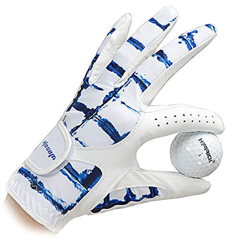 Image of Golf Glove for Men's Left Hand White Soft Leather Breathable Professional Golf Hand Wear