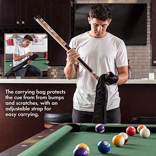 PhoenixHit Pool Cue Stick Set - 58” Long Billiard Cue Stick, 19 Ounces with Accessories Included for a Memorable Billiard Experience in One Kit
