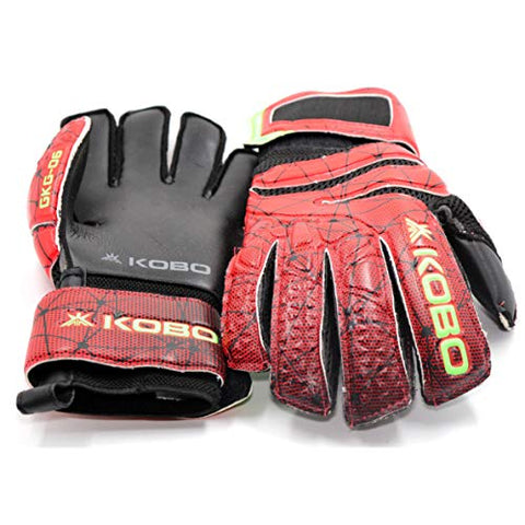 Image of Kobo GKG-06 Football/Soccer Goalie Goal Latex Keeper Gloves, Strong Grip for The Toughest Saves, with Finger Spines to Give Splendid Protection and Comfort, 9.5, with Finger Save
