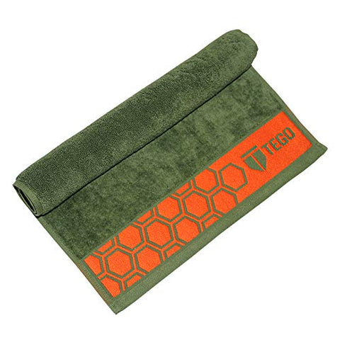 Image of TEGO Anti-Microbial Sports Towel (Green and Red, 16x30 Inch)