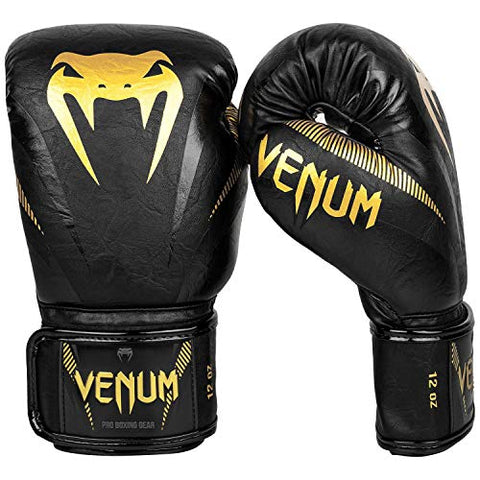 Image of Venum Impact Boxing Gloves - Gold/Black - 10 Oz (VENUM-03284-126-10oz)