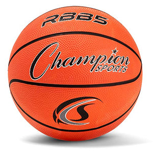 Champion Sports Official Heavy Duty Rubber Cover Nylon Basketballs, Official (Size 7 - 29.5"), Orange