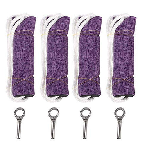 Image of Fitsy Iyengar Yoga Anti-Gravity Wall Rope Full Set Auxiliary Training Sport Aerial Suspension Yoga Rope Cotton (Purple)