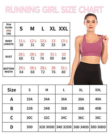 Image of RUNNING GIRL Padded Strappy Sports Bras for Women, Medium Support Yoga Bra Workout Gym Activewear(WX2569 Rose Red,L)