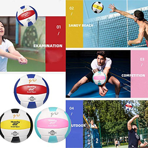 Image of Premium Volleyball - Waterproof Indoor/Outdoor Official Volleyball for Boys/Girls, Gift for Birthday, Xmas Day（Red，Blue，White）