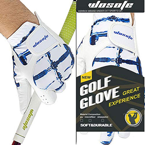 Image of Golf Glove for Men's Left Hand White Soft Leather Breathable Professional Golf Hand Wear