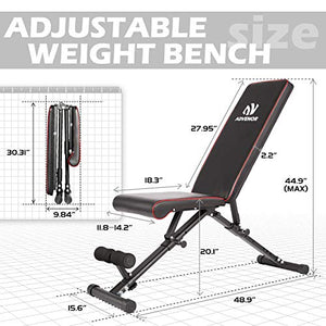 ADVENOR Weight Bench Adjustable Strength Training Incline Decline Full Body Workout Foldable Exercise Bench For Home Gym