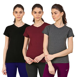 Ap'pulse Women's Short Sleeve Vneck 3 pcs Combo