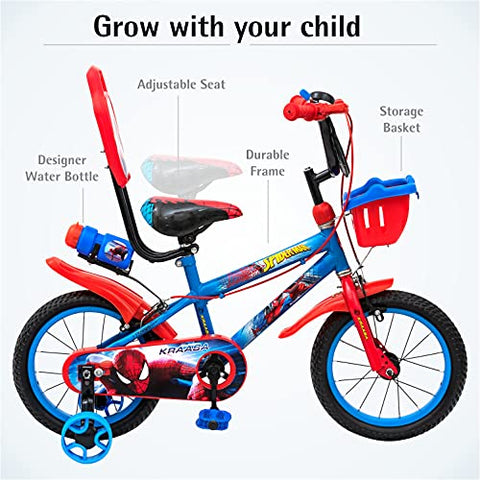 Image of Kraasa Spider Kids Cycle for 3 to 5 Years Boys & Girls (14t-Semi-Assembled)