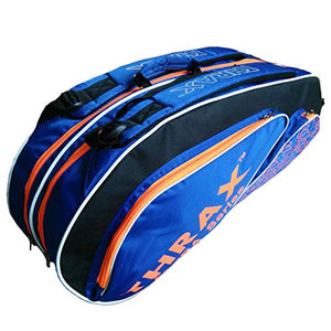 Thrax Astra Series Fabric Badminton Kit Bag (Black and Blue)