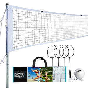 Franklin Sports Professional Volleyball Badminton Combo Set