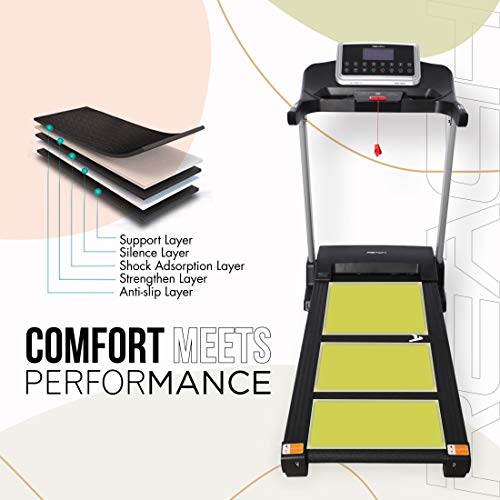Reach T-601 5.5 HP Peak Foldable Treadmill | Auto Incline with Powerful Motor for Jogging Running Fitness | For Home Gym Cardio | Max User Weight 110 Kgs | With 15 Preset Workouts & LCD display