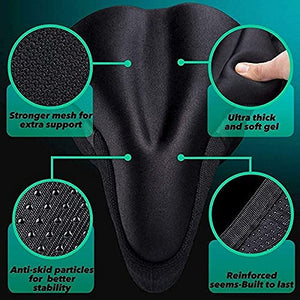 Wavva New Special Designing Heavy Bicycle Silicone Saddle Seat & Cycling Cushion Pad Bike Cover(Black)